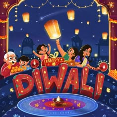 an advertisement for diwali with children celebrating diwali