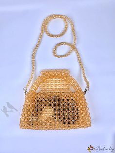 Bird in Bag - Womens Stylish Monochromatic Beaded Design Dual-Pouch Handbag - Perfect for Work, Office, Commute, Yellow Beaded Rectangular Bag, Gold Beaded Clutch For Everyday Use, Beaded Pouch Clutch For Everyday Use, Everyday Beaded Pouch Clutch, Everyday Use Beaded Pouch Clutch, Everyday Rectangular Beaded Clutch, Rectangular Beaded Pouch, Gold Beaded Bag For Daily Use, Gold Beaded Bags For Daily Use