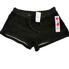 Nwt- So Nikki Black Terrycloth Shorts. Front Tie Closure 100% Cotton Soft And Comfortable Length: 9.5" Waist: 13" Inseam: 2" Brand New. Perfect Condition. Black Pajama Shorts With Elastic Waistband, Black Elastic Waistband Pajama Shorts, Black High Waist Shorts For Loungewear, Fitted Black Pajama Shorts, Trendy Black Cotton Pajama Shorts, Black Athletic Shorts For Loungewear With Short Inseam, Black Bottoms With Short Inseam For Loungewear, Black Lounge Shorts With Short Inseam, Black Loungewear Shorts With Short Inseam