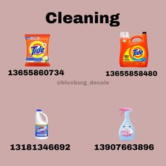 several different types of cleaning products are shown in this graphic above the words, cleaning and disinfection