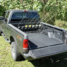 a pick up truck with the back end loaded