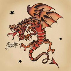 an image of a red dragon tattoo on the back of a tweep page