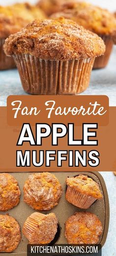 an image of apple muffins with text overlay