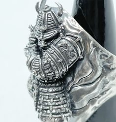 "Jewel made entirely by hand by the Italian craftsman Gianmarco Fontana. Ring made of 925 Silver depicting a Bushido warrior, which is part of the \"JAPANIZED. The bushido of the warrior is a code of conduct and a way of life, similar to the European concept of cavalry and the Roman concept of the mos maiorum - adopted by the samurai. Bushido is based on seven fundamental concepts, to which the samurai must scrupulously adhere: - 義, Gi: Honesty and Justice - 勇, Yu: Heroic Courage - 仁, Jin: Compa Promotional Stickers, Code Of Conduct, The Warrior, Silver Jewels, A Way Of Life, One Ring, Way Of Life, Custom Jewelry, Statement Rings