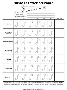 music practice sheet with notes and numbers for the student to learn how to read them