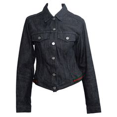 Gucci Jean Jacket, Tom Ford Jacket, Gucci By Tom Ford, Gucci Jeans, Gucci Jacket, Long Sleeve Denim Jacket, Iconic Dresses, Black Denim Jacket, Mariah Carey