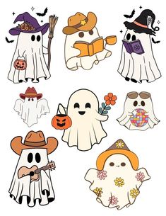 halloween ghost cliparts for scrapbooking and crafts - free printable cut outs