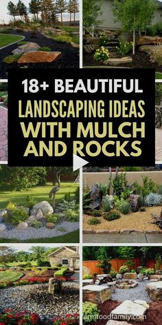 different landscaping ideas with rocks and stones in the yard, front yard or back yard