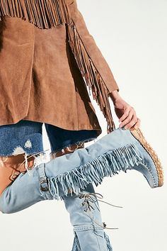 Italian made suede moccasin inspired boots featuring an over the knee fit, fringe trim and belted details.* Lace-up back* Padded insole Boots 2023, Handmade Boots, Sky Fit, Shoes Boots Heels, Boho Shoes, Heels Sneakers, Handmade Boot, Suede Moccasins, Moccasin Boots