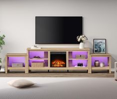 PRICES MAY VARY. 【16 Color LED & 4 Dynamic Modes】The tv stand comes with 4M/13.1 ft RGB LED light strip which is designed with 16 colors light and 4 dynamic modes for you to choose. And the included remote control allows you to customize your LED tv stand to match the atmosphere of you room.Plus, the brightness of the light can also be adjusted. 【Multipurpose Design】The oak fireplace tv stand consists of a 70 inch tv stand and a side table so that you could also use them separately. The electric Entertainment Stand With Fireplace, 100 Inch Tv, 75 Inch Tv, 70 Inch Tv Stand, Oak Fireplace, Wood Entertainment Center, Fireplace Entertainment Center, Led Tv Stand, Media Console Table