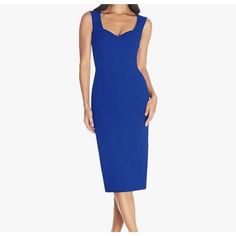 Nwt Size Large Length: 37” Bust: 20” Width: 16” Super Nice Does Have Wire On The Side To Keep The Curvy Shape Electric Blue Color Amara Dress, Electric Blue Color, Blue Lace Midi Dress, Mermaid Midi Dress, 60 Dress, Cage Dress, Lace Ruffle Dress, Bianca Dress, Strappy Midi Dress