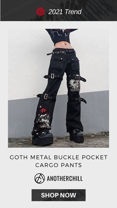 https://www.anotherchill.com/collections/pants/products/goth-metal-buckle-pocket-cargo-pants?utm_source=pinterest&utm_medium=cpc&utm_campaign=%7Badgroupid%7D Wide Leg Pants For Fall Concert, Fall Wide Leg Pants For Concert, Grunge Bottoms With Cargo Pockets, Edgy Straight Leg Cargo Pants, Black Grunge Cargo Jeans With Belt Loops, Edgy Straight Leg Cargo Pants With Pockets, Grunge Style Cargo Pants For Streetwear, Gothic High-waist Pants For Streetwear, Grunge Cargo Pants For Fall