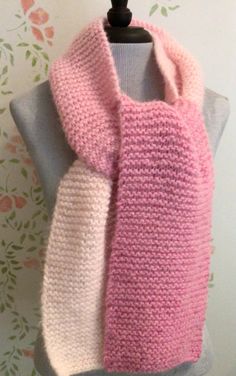 This handknit scarf is bubblegum pink and fades to a pale pink. The scarf is machine washable and dry able. It measures 58 x7 inches. Pink Knitted Scarves For Winter, Pink Knitted Fall Scarf, Neutral Crochet, Pink Cozy Scarf, Handknit Scarf, Pink Hand Knitted Scarves One Size, Pink Scarves For Spring, One Size, Pink Knit, Hand Knit Scarf