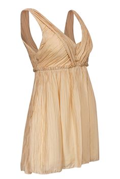 Your closet can never have too many silk dresses — you’ll never know when you may need one! In a peachy nude color, this frock from Rag & Bone is appropriate for year round wear, able to be dressed up or down, and can virtually match with your entire closet. Smart pintucks are placed all over the exterior and a V-neckline gives the look a sexy undertone. Size 2 100% Silk Made in USA Concealed side zipper Lined Fit and flare silhouette V-neckline Sleeveless V-back Pintucked exterior Bust 28” Wais Silk Dresses, Nude Color, Pin Tucks, Fit Flare Dress, Fit & Flare, Rag & Bone, Silk Dress, Flare Dress, Fit And Flare