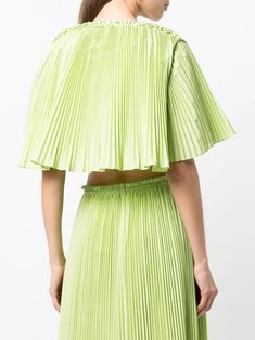 Rosie Assoulin Pleated Cropped Blouse - Farfetch Pleated Crop Top, Pleated Tops, Flower Collection, Printed Gowns, Rosie Assoulin, Pleated Top, Cropped Blouse, Pleat Top, Crop Top Blouse