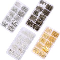 various types of screws and nuts in plastic containers