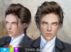 two male avatars with blue eyes and brown hair