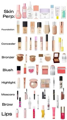 Makeup Items List For Beginners, Wishlist Makeup And Skincare, Makeup Accessories Beauty Products, What You Need For Makeup, Teenage Makeup Products, Makeup Best Products, Hydrating Makeup Products, Make Up Essentials 2023