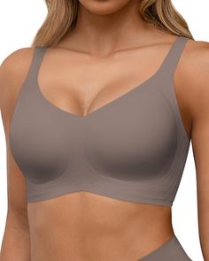 PRICES MAY VARY. 【Super Comfortable & Seamless Fit】Our seamless bras are made of 55% Nylon+45% Spandex. Wireless bras fabric is buttery soft. The silky soft material feels smooth and natural against the skin. Wireless push up bra keeps you dry and comfortable all day, seamless design eliminates any potential irritation or chafing that feels like you’re wearing nothing. 【"W" Jelly Strip Bonding Craft】Women's Bralettes with 360° Support adopt the 3D support technology formed by jelly bars.The wire Supportive Bras, Best Wireless Bra For Large Bust, Best Bras For Lift Push Up, Best Wireless Bras, Best Bras For Comfort And Support, Body Shaper, Comfortable Bra, Best Bras, Best Bras For Large Bust