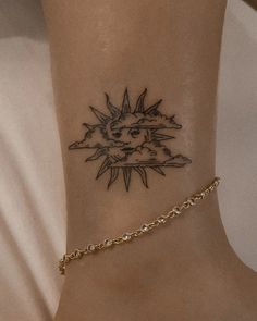 Anklets Dahlia Anklet Midori Jewelry Co. Dope Tattoos For Women, Discreet Tattoos, Sun Tattoo, Dainty Tattoos, Subtle Tattoos, Aesthetic Tattoo, Elegant Tattoos, Design Geometric