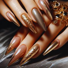 Nail Jewels, Finger Nails, Nail Beauty, Bling Nails, Fall Nail Designs, Nail Games, Chrome Nails