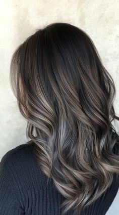 As winter approachesit's the perfect time to refresh your look with some stunning winter highlights for brown hair. Dark Brown Hair With Lots Of Highlights, Ash Brown Hair Balayage, Brown Hair With Silver Highlights, Black Hair With Brown Highlights, Winter Highlights, Dream Hairstyles, Cool Brown Hair, Ash Grey Hair