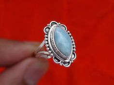 larimar ring,handmade ring, 92.5% sterling silver ring, silver larimar ring,gemstone ring,sterling silver ring, handmade ring, women's ring by SilverDynasty on Etsy https://www.etsy.com/listing/543619265/larimar-ringhandmade-ring-925-sterling Silver Gemstone Rings, Trendy Silver Jewelry, Country Jewelry, Larimar Ring, Metalsmithing Jewelry, Larimar Rings, Lapis Ring, Christmas Jars, Gemstone Jewelry Handmade