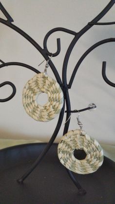 Handmade Nature-inspired Earrings For Festival, Natural Handwoven Earrings For Beach, Sweetgrass Earrings, Natural Woven Beach Earrings, Bohemian Natural Woven Earrings, Donut Earrings, Sweetgrass Basket, Donuts Earrings