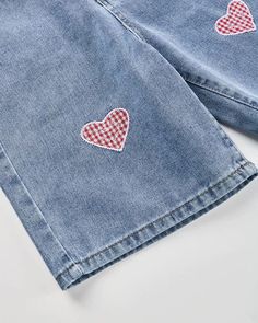 Details: Denim shorts with heart print patternBottom Length: ShortMaterials: 50% Cotton + 50% Polyester * Note: All new denim products come with button holes knitted to make sure such product is 100% new from suppliers Long Red Dress, Denim Pocket, Bandeau Dress, High Waist Shorts, Shorts Denim, Crop Top Blouse, Knitwear Cardigan, Cardigan Jacket, Blouse Dress