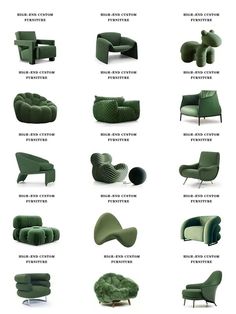 the different types of chairs and couches