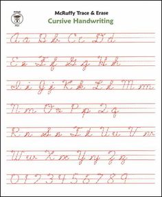 cursive handwriting worksheet with the words cursive and handwritten