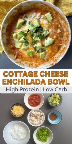 this is an image of cottage cheese enchilada bowl high protein low carb