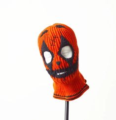 Knit creepy orange balaclava ski mask baddie gang Custom crochet ghost clown hat | eBay Ski Mask Baddie, Mask Baddie, Crochet Creepy, Outfit Ski, Joker Hat, Ghost Hat, Balaclava Ski Mask, Crochet Ghost, Joker Clown