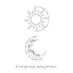 the sun and moon are shown in this handwritten drawing, which reads it all goes wrong