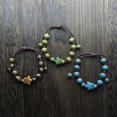 Bead Star Bracelet, Braided Bracelets With Beads, Cute Handmade Star Jewelry, Trendy Star-shaped Handmade Bracelets, Trendy Handmade Star-shaped Bracelets, Fairy Grunge Handmade Necklace Gift, Grunge Bracelets, Earthy Grunge, Fairy Look