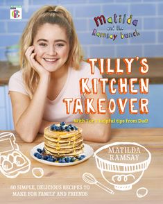 the cover of matilda's kitchen take - over with blueberries, pancakes and eggs