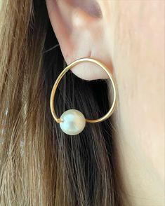 • pearls • gold plated • post Back earrings Pearl Earrings, Gold Plate, Plating, Gold