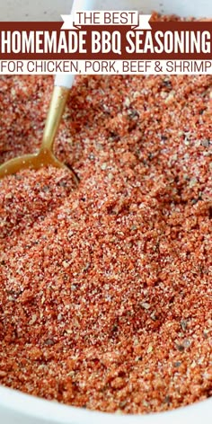 bbq seasoning in bowl with small spoon Bbq Rubs Homemade, Dry Rub For Pork Ribs, Pulled Pork Rub Recipe, Bbq Chicken Seasoning, Pork Ribs Bbq, Bbq Seasoning Recipe, Rub For Pork Ribs, Bbq Chicken Rub, Pulled Pork Seasoning