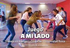 a group of young women dancing in a dance studio with the caption jego amilado