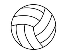 a black and white image of a volleyball ball on a white background for coloring pages