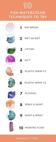 the 10 fun ways to use color techniques for art and crafts, including watercoloring