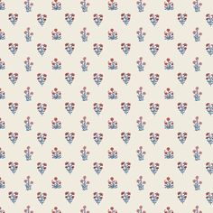 an image of a flower pattern on a white wallpaper background with red and blue flowers