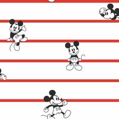 mickey mouse wallpaper with red and white stripes