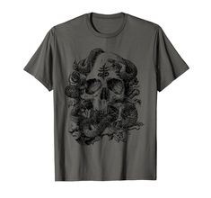 PRICES MAY VARY. Lightweight, Classic fit, Double-needle sleeve and bottom hem Punk T Shirt, Skull Clothing, Skull Shirt, Goth Punk, Refashion Clothes, Top Fashion Brands, Snakes, Shop Top, Fashion Brands