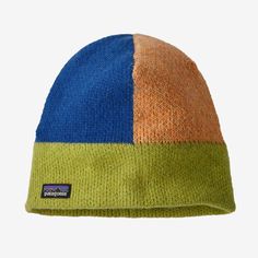 Built from soft 70% recycled wool/26% recycled nylon/4% other fiber yarn, this snuggle-friendly, toasty-warm beanie is designed for gluttonous amounts of cold-weather merriment, be it impromptu hockey games, snowy dog walks or farming over-the-shoulder powder turns. Made in a Fair Trade Certified™ factory. | Patagonia Fun Hog™ Beanie in Phosphorus Green - Winter Beanies - Recycled Nylon/Recycled Wool/Pfas Patagonia Hats For Kids, Playful Warm Beanie For Outdoor, Cozy Multicolor Beanie For Outdoor, Cozy Multicolor Outdoor Beanie, Beanie Patagonia, Accessories Png, Pinterest Predicts, Mountain Trip, 2025 Trends