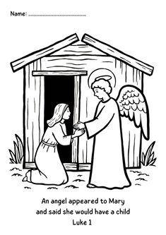 an angel appears to mary and said she would have a child luke 1 coloring page