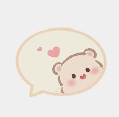 a teddy bear with hearts in the speech bubble