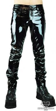 Pvc Pants, Male Pants, Cyberpunk Clothing, Tripp Pants, Dark Future, Cyberpunk Clothes, La Style, Black Pvc, Estilo Punk