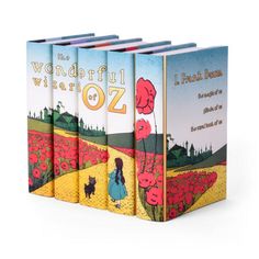 the wonderful wizard of oz books are lined up