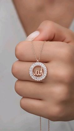 Allah Necklace, Allah Name, Fitr Eid, Islamic Jewelry, Pretty Jewelry Necklaces, Fancy Jewellery Designs